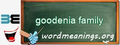 WordMeaning blackboard for goodenia family